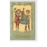 n°2683 - Carte Gaufrée - Remenber me - Enfants avec un bateau en myosotis