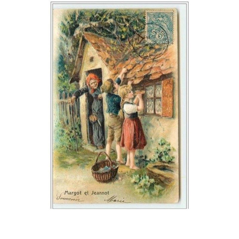 n°2692 - Carte Gaufrée - Margot et Jeannot