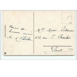 n°2698 -  Carte Gaufrée - Ange et femme dans une voiture