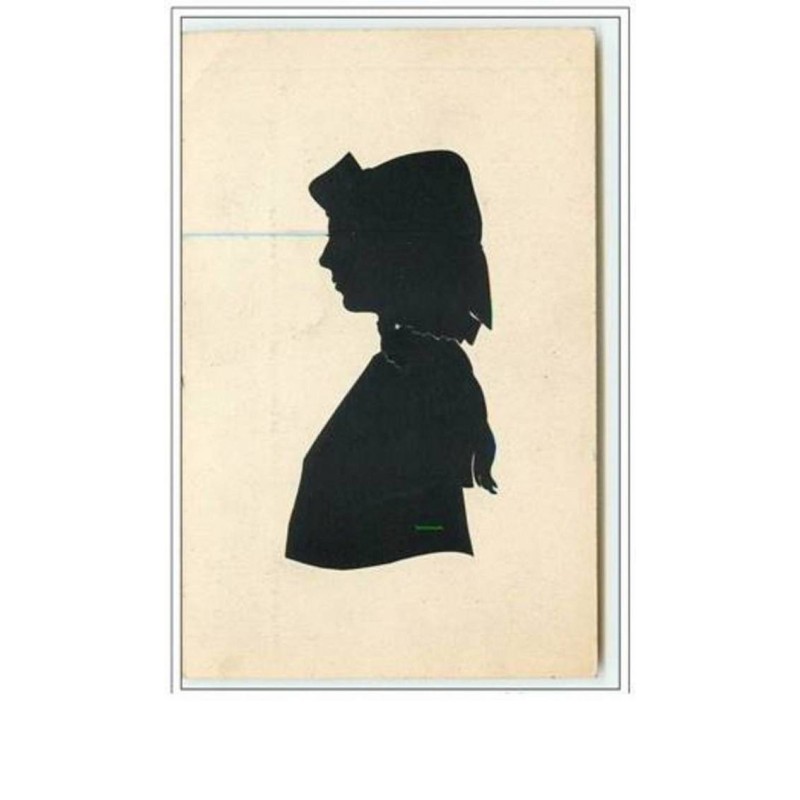 n°2704 - Silhouette de fillette avec un chapeau