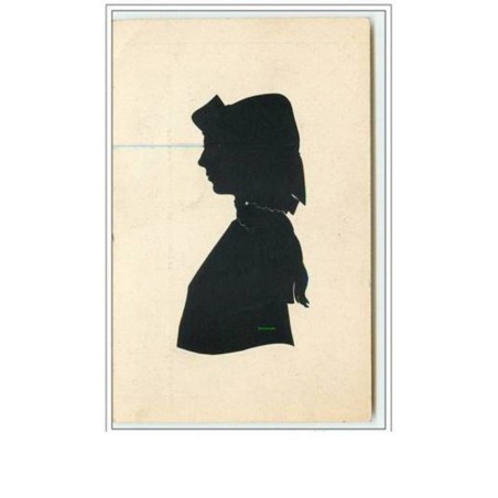 n°2704 - Silhouette de fillette avec un chapeau