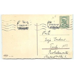 n°11978 - Hauskea Joulua ! - Angelot sur un toit apportant un sapin n°2