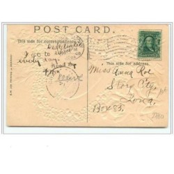 n°2780 - Carte Gaufrée - To my Valentine - Angelots et coeur