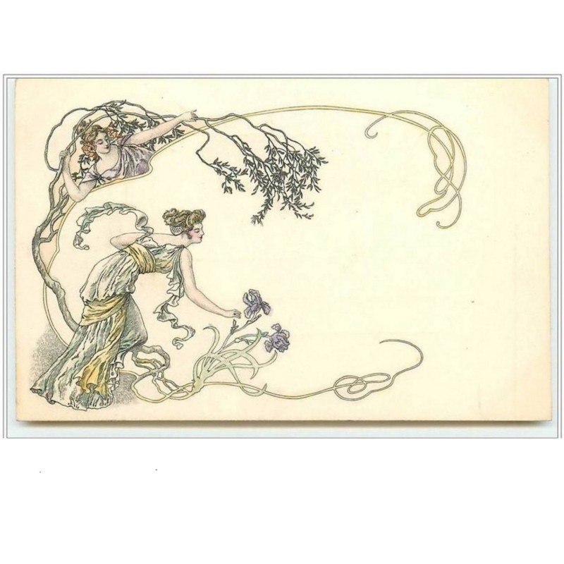 n°2854 - Art Nouveau - Style Kirchner - Femmes et iris