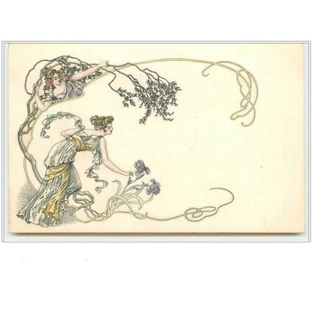 n°2854 - Art Nouveau - Style Kirchner - Femmes et iris
