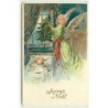 n°11986 - Carte Fantaisie - Joyeux Noël - Ange gardien déposant un sapin