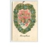 n°2874 - Carte Gaufrée - Heureuse Année - Têtes d'angelots dans un coeur