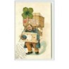 n°2967 - Carte Gaufrée - Heureuse Année - Porteur avec un trèfle