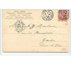 n°2967 - Carte Gaufrée - Heureuse Année - Porteur avec un trèfle