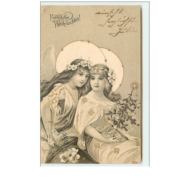 n°10140 - Carte Fantaisie - Fröhliche Weihnachten - Anges