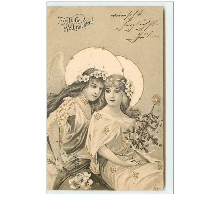n°10140 - Carte Fantaisie - Fröhliche Weihnachten - Anges