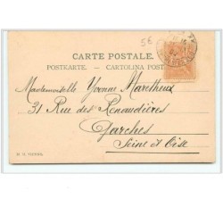 n°298 - Femme faisant un sapin de Noël - chat - MM Vienne signée Wichera