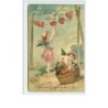 n°2994 - Carte Gaufrée - Angelots étendants les coeurs