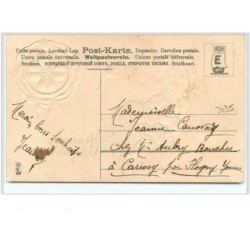 n°3035 - Carte Gaufrée - Heureuse Année - Lutin, nain avec un cachet et de la cire