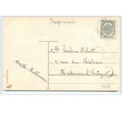 n°3038 - Carte Gaufrée - Joyeuses Pâques - Couple assis regardant des enfants