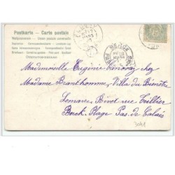 n°3041 - Carte Gaufrée - Heureux Anniversaire - Couple d'enfants et Champignon