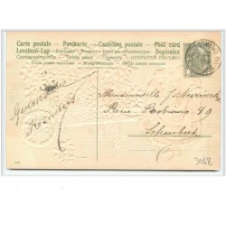 n°3048 - Carte Gaufrée - Fillette et brouette de violettes