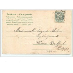 n°3077 - Carte Gaufree - Joyeuse Paques - Enfants ramassant des oeufs