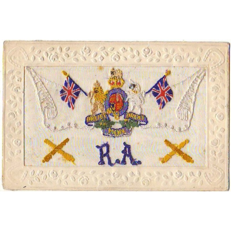 n°12001 - Carte Brodée - Drapeaux Anglais - RA