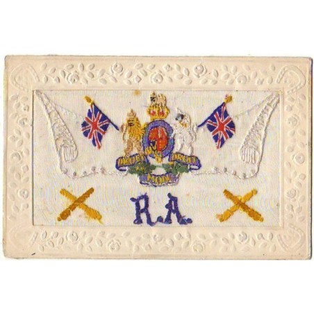 n°12001 - Carte Brodée - Drapeaux Anglais - RA