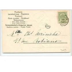 n°3079 - Carte Gaufree - 1905 - Visage d'enfant dans un trefle