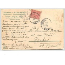 n°3083 - Souhaits sincères - Fillette avec des trefles - champignon