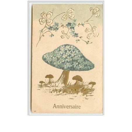 n°3084 - Carte Gaufree - Anniversaire - Champignon