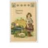 n°3125 - Joyeuses Paques - Fillette avec une brouette d'oeufs