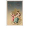 n°3137 - Carte  Gaufree - Joyeux Noel - Femme et enfants regardant une etoile filante