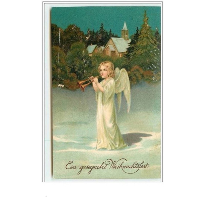n°3229 - Carte Gaufree - Ein Gesegnetes Weihnachtsfest - Ange jouant de la flute double
