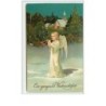 n°3229 - Carte Gaufree - Ein Gesegnetes Weihnachtsfest - Ange jouant de la flute double
