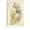 n°3242 - Joyeuses Paques - Enfant avec un mouton