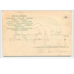 n°3245 - Carte Gaufree - Joyeuses Paques - Fillette dans un oeuf en or