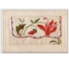 n°3253 - Carte Brodee  - Fleur rouge