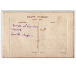n°3253 - Carte Brodee  - Fleur rouge