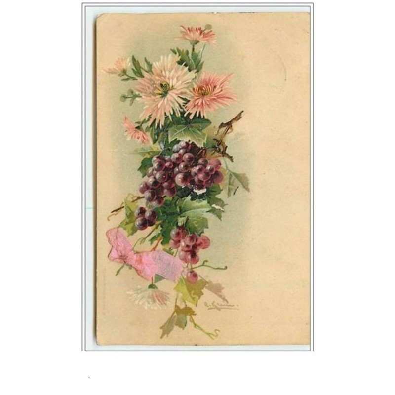 n°3271 - Catharina Klein - Bouquet de fleurs et raisin