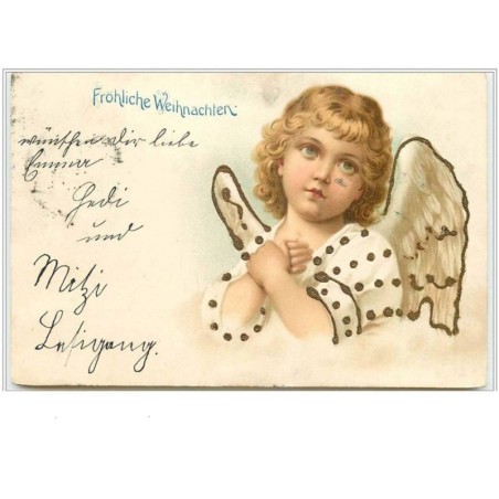 n°3277 - Frohliche Weihnachten - Ange avec les mains jointes - strasses
