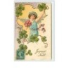 n°3285 - Carte Gaufree - Joyeux Noel - Ange avec un trèfle à la main