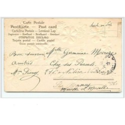 n°3285 - Carte Gaufree - Joyeux Noel - Ange avec un trèfle à la main