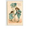 n°3291 - Souhaits Sinceres - Couple en bleu, fleurs bleues