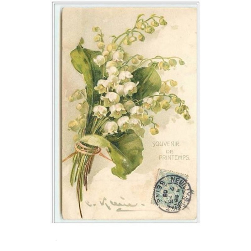 n°3305 - Catharina Klein - Carte Gaufree - Souvenir de Printemps - Muguet