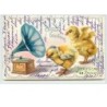 n°3325 - Carte Gaufree - Joyeuses Paques - Poussins et gramophone