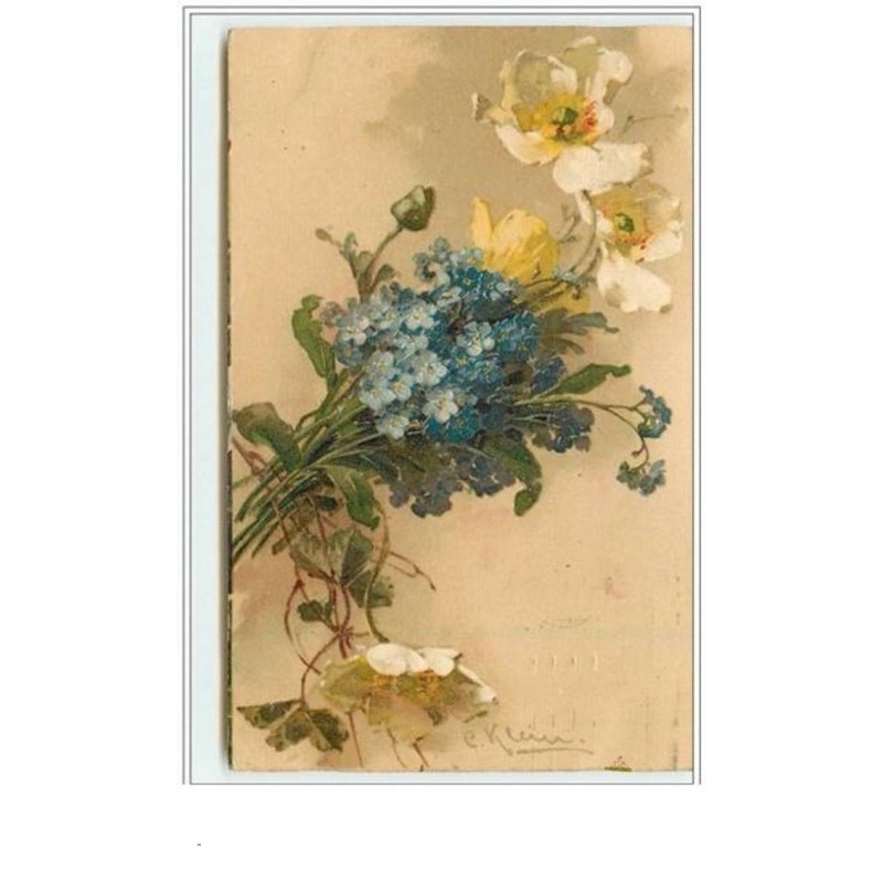n°3369 - Catharina Klein - Bouquet de myosotis et fleurs blanches