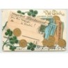 n°338 - Carte Gaufrée - Viel Glück zum neuen Jahre - Billets et pièces de monnaie
