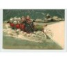 n°339 - Carte Gaufrée -  Enfants avec des sacs de pièces dans une voiture