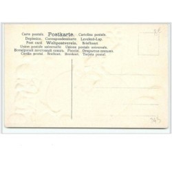 n°343 - Carte Gaufrée - Joyeuses Pâques - Enfants sur un Oeuf