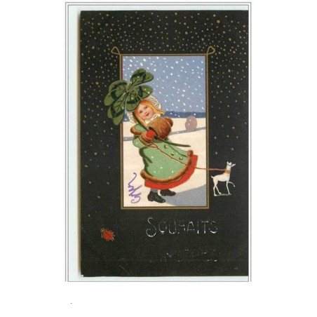 n°3445 - Souhaits Sinceres - Fillette avec son chien