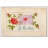 n°3451 - Carte Brodee - Saint Nicolas - Enveloppe avec un coeur