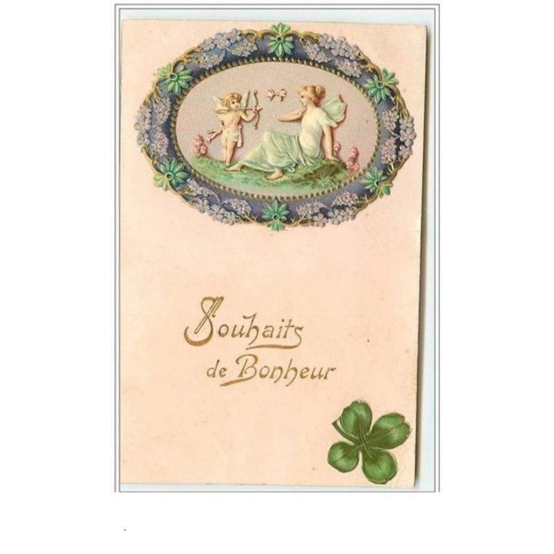n°3490 - Souhaits de Bonheur - chromo collé - Cupidon - Ange