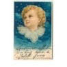 n°3496 - Visage d'enfant - Fond Bleu